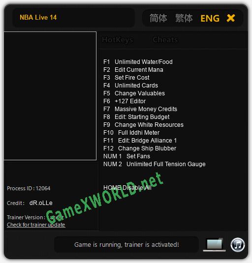 NBA Live 14: Читы, Трейнер +14 [dR.oLLe]