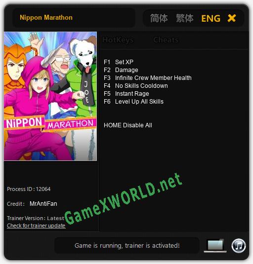 Nippon Marathon: Читы, Трейнер +6 [MrAntiFan]