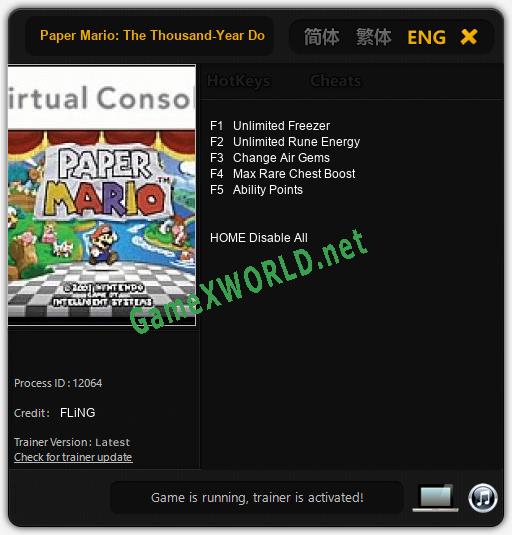 Paper Mario: The Thousand-Year Door: Читы, Трейнер +5 [FLiNG]