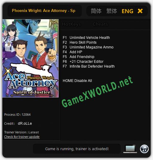 Phoenix Wright: Ace Attorney - Spirit of Justice: Читы, Трейнер +7 [dR.oLLe]