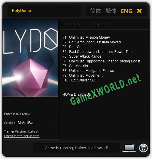 PolyDome: Читы, Трейнер +10 [MrAntiFan]