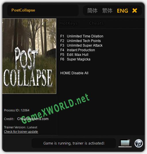 PostCollapse: Читы, Трейнер +6 [CheatHappens.com]