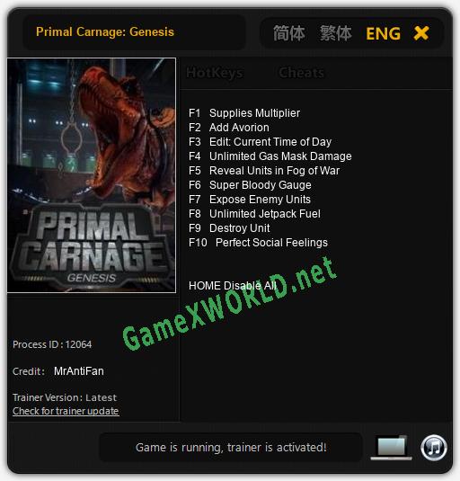 Primal Carnage: Genesis: Читы, Трейнер +10 [MrAntiFan]