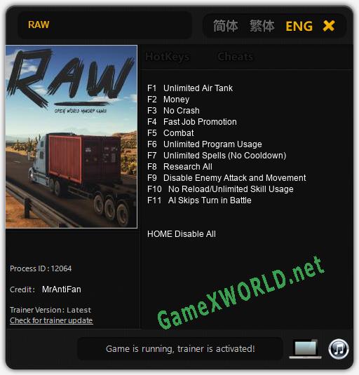 RAW: Читы, Трейнер +11 [MrAntiFan]