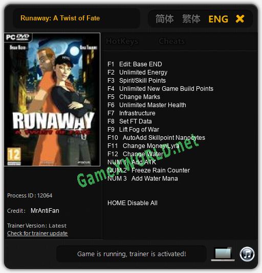 Runaway: A Twist of Fate: Читы, Трейнер +15 [MrAntiFan]