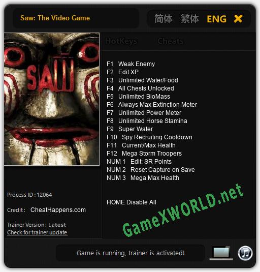 Saw: The Video Game: Читы, Трейнер +15 [CheatHappens.com]