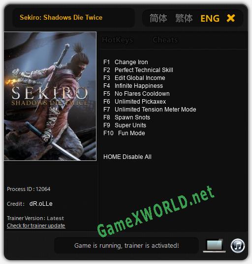 Sekiro: Shadows Die Twice: Читы, Трейнер +10 [dR.oLLe]