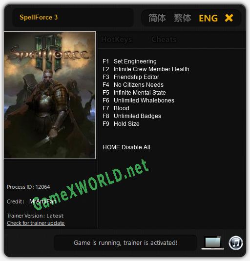 SpellForce 3: Читы, Трейнер +9 [MrAntiFan]