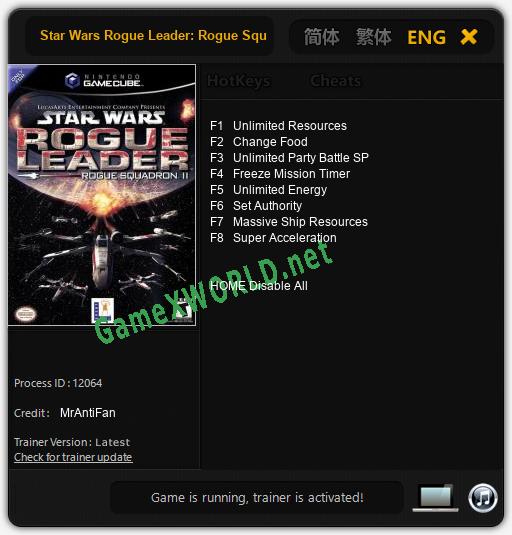 Star Wars Rogue Leader: Rogue Squadron 2: Читы, Трейнер +8 [MrAntiFan]