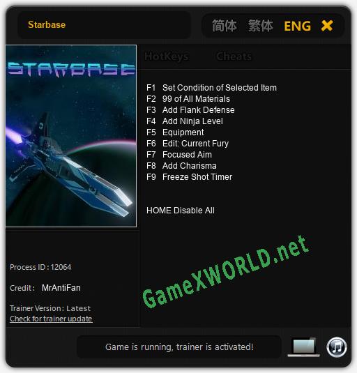 Starbase: Читы, Трейнер +9 [MrAntiFan]