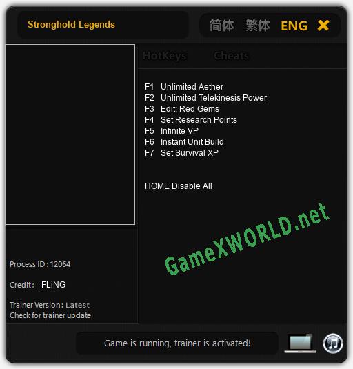 Stronghold Legends: Читы, Трейнер +7 [FLiNG]