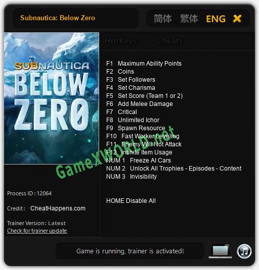 Subnautica: Below Zero: Читы, Трейнер +15 [CheatHappens.com]