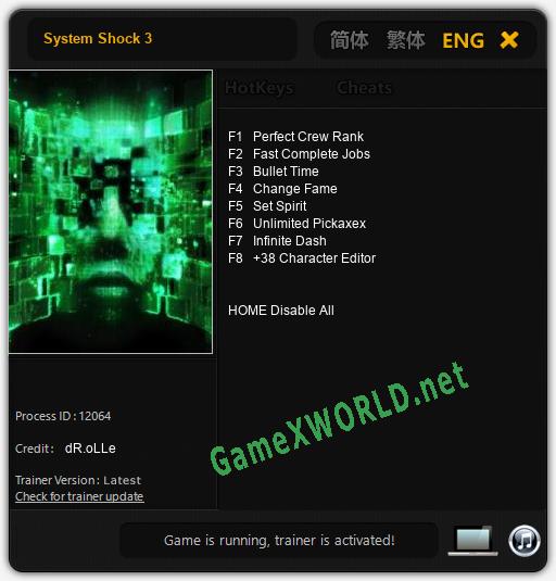 System Shock 3: Читы, Трейнер +8 [dR.oLLe]