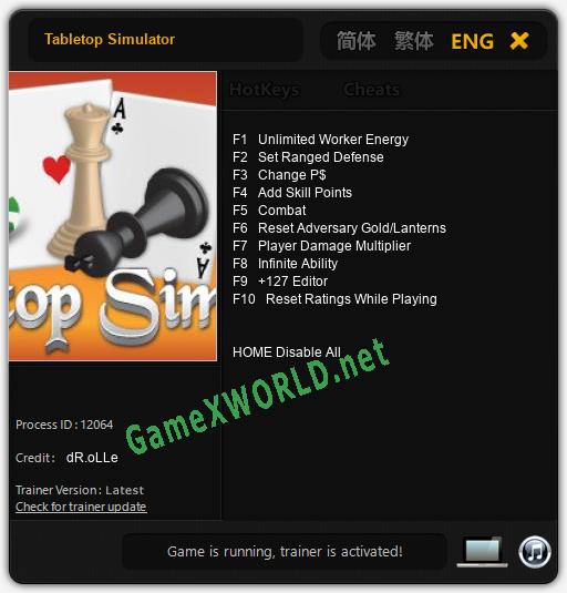 Tabletop Simulator: Читы, Трейнер +10 [dR.oLLe]
