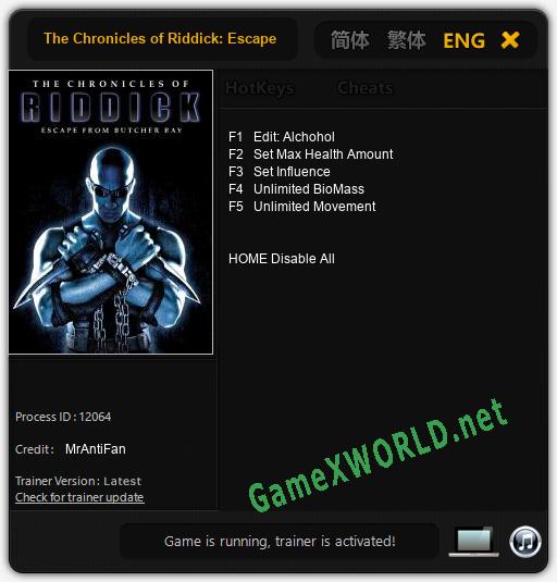 The Chronicles of Riddick: Escape from Butcher Bay: Читы, Трейнер +5 [MrAntiFan]