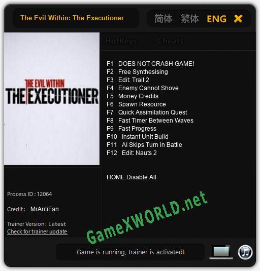 The Evil Within: The Executioner: Читы, Трейнер +12 [MrAntiFan]