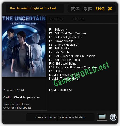 The Uncertain: Light At The End: Читы, Трейнер +14 [CheatHappens.com]