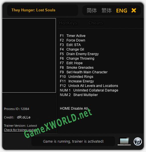 They Hunger: Lost Souls: Читы, Трейнер +14 [dR.oLLe]