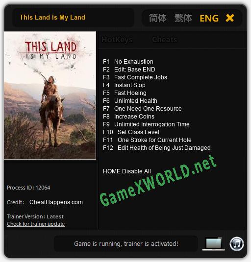 This Land is My Land: Читы, Трейнер +12 [CheatHappens.com]