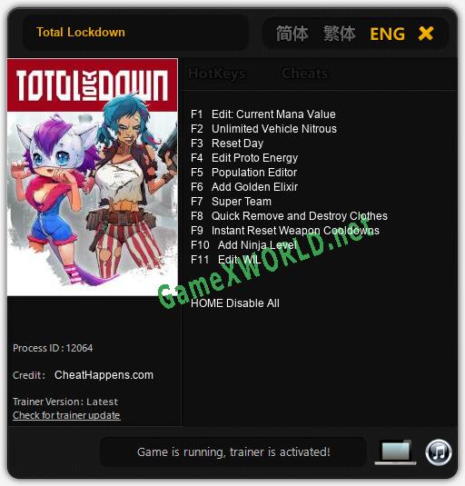 Total Lockdown: Читы, Трейнер +11 [CheatHappens.com]