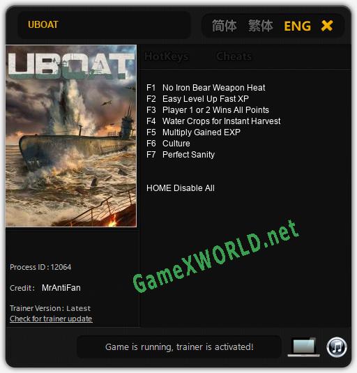 UBOAT: Читы, Трейнер +7 [MrAntiFan]
