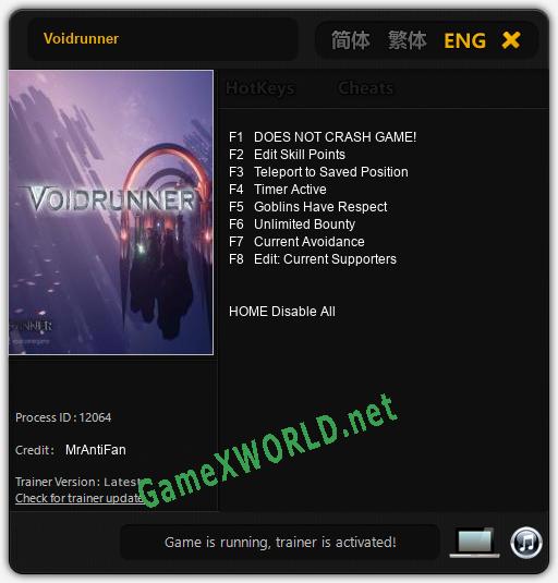 Voidrunner: Читы, Трейнер +8 [MrAntiFan]