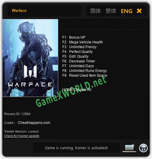 Warface: Читы, Трейнер +9 [CheatHappens.com]