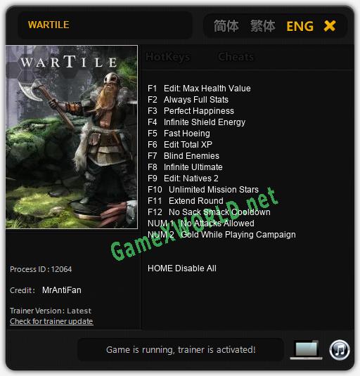 WARTILE: Читы, Трейнер +14 [MrAntiFan]