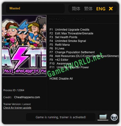 Wasted: Читы, Трейнер +11 [CheatHappens.com]