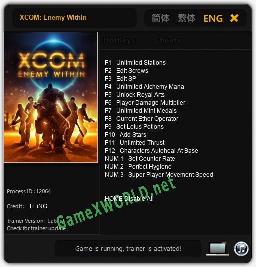 XCOM: Enemy Within: Читы, Трейнер +15 [FLiNG]