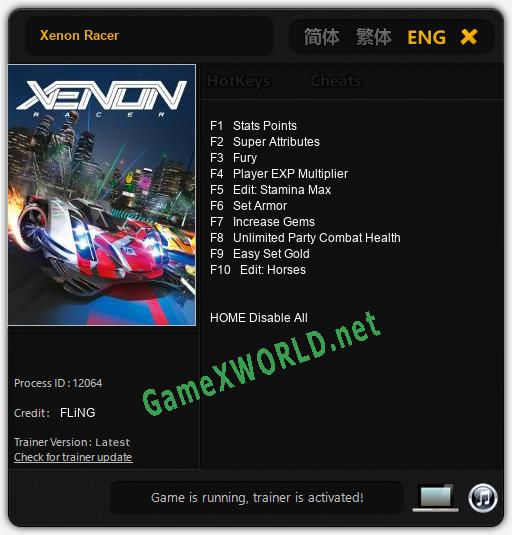 Xenon Racer: Читы, Трейнер +10 [FLiNG]