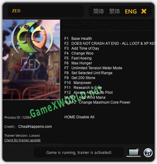 ZED: Читы, Трейнер +14 [CheatHappens.com]